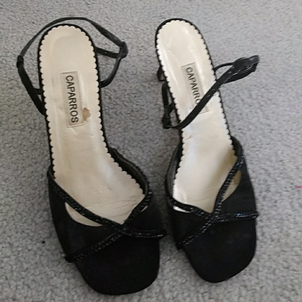 Caparros High Heel Black Sandals Size 7.5 B
